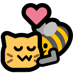 bee hug cat heart emoji