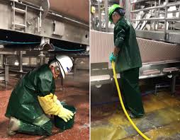 child working in meat processing plant