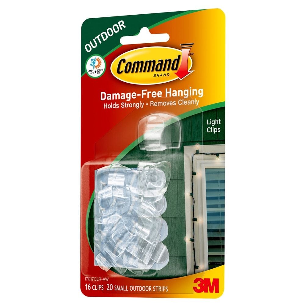 A pack of 16 3M Command light clips