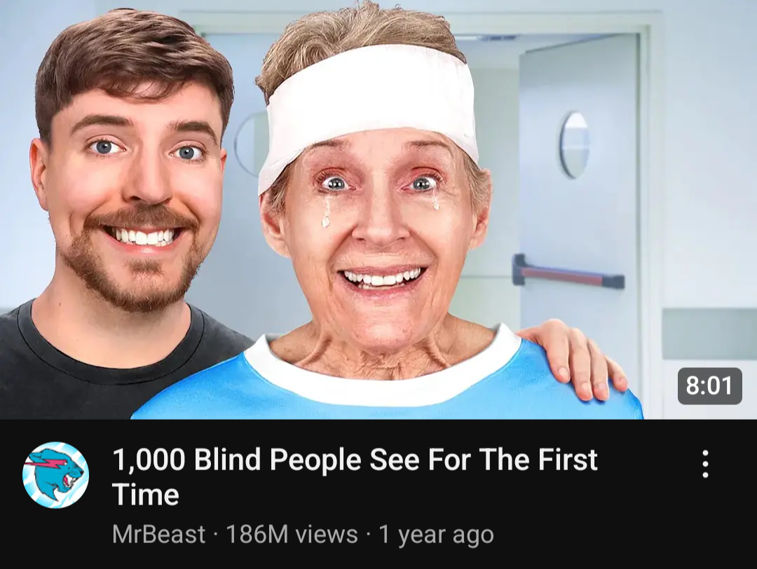 Actual thumbnail from a mrbeast video