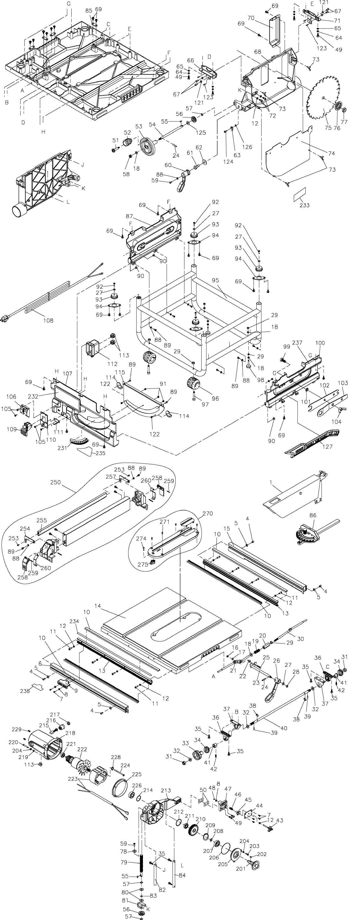 DeWalt DW745 Exploded Diagram 