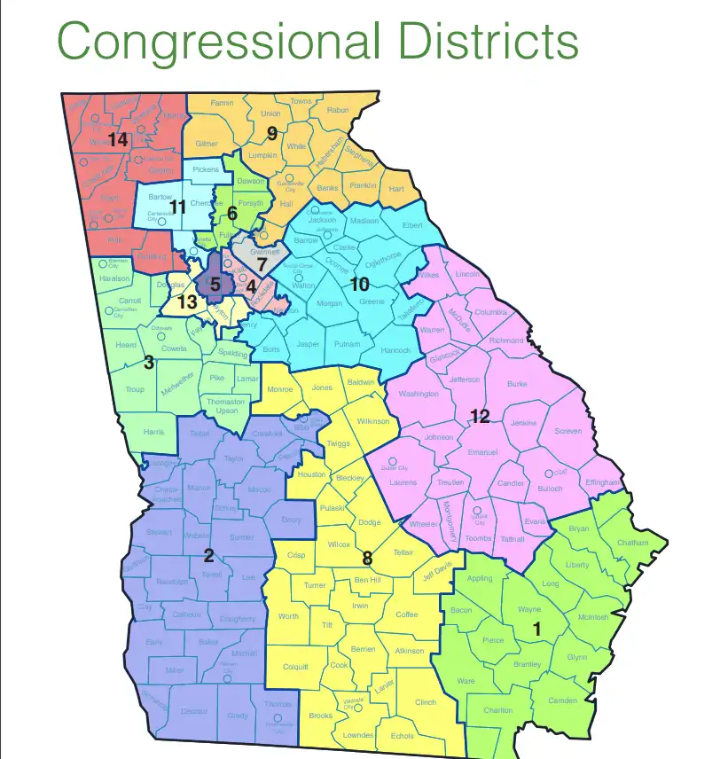 Congressional District Map of the State of Georgia