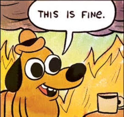 this is fine dog house on fire meme