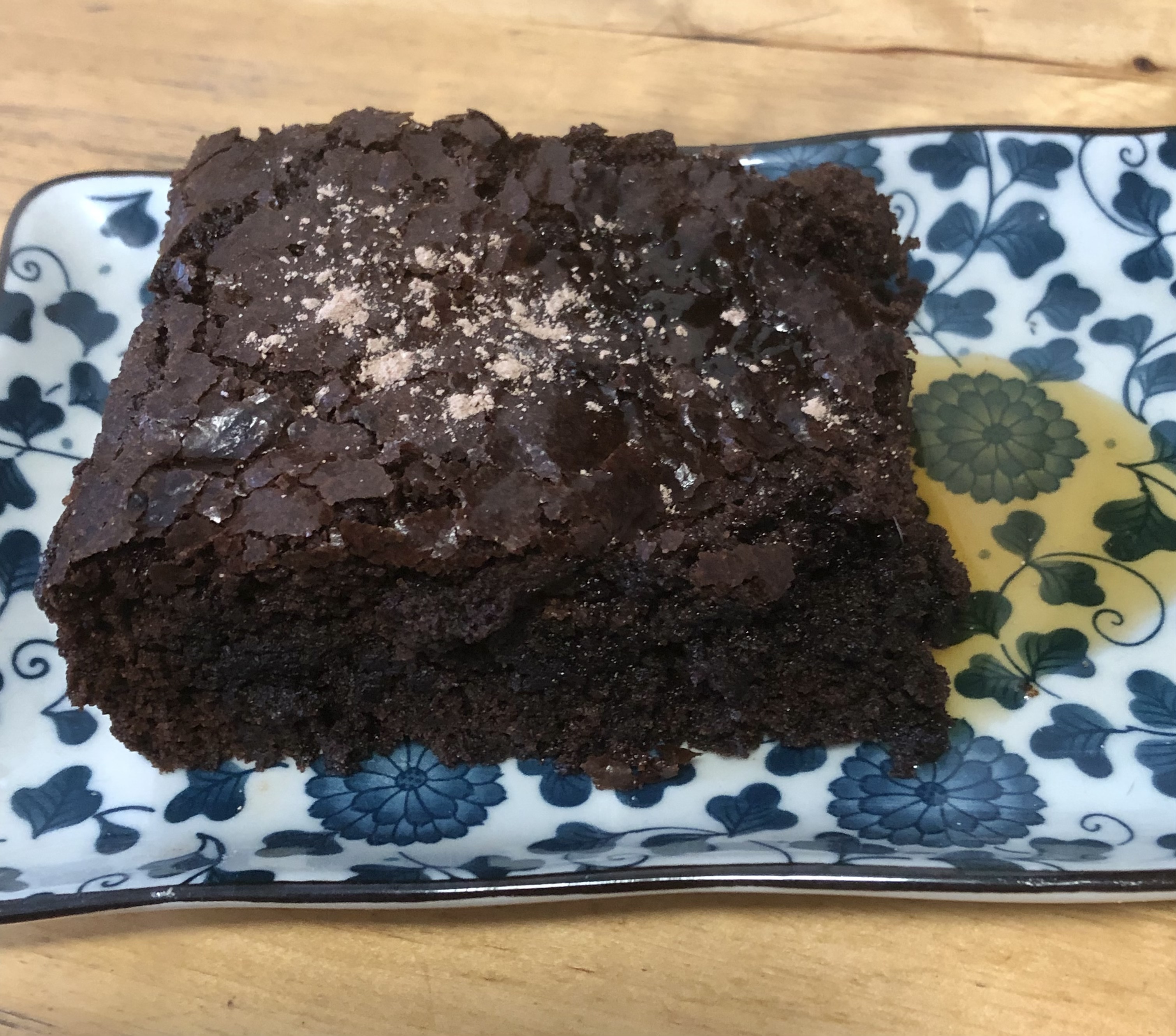 a wedge of maple brownie