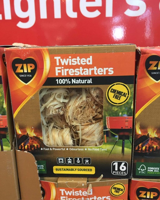 Image of a product on a shelf called “Twisted Firestarters”