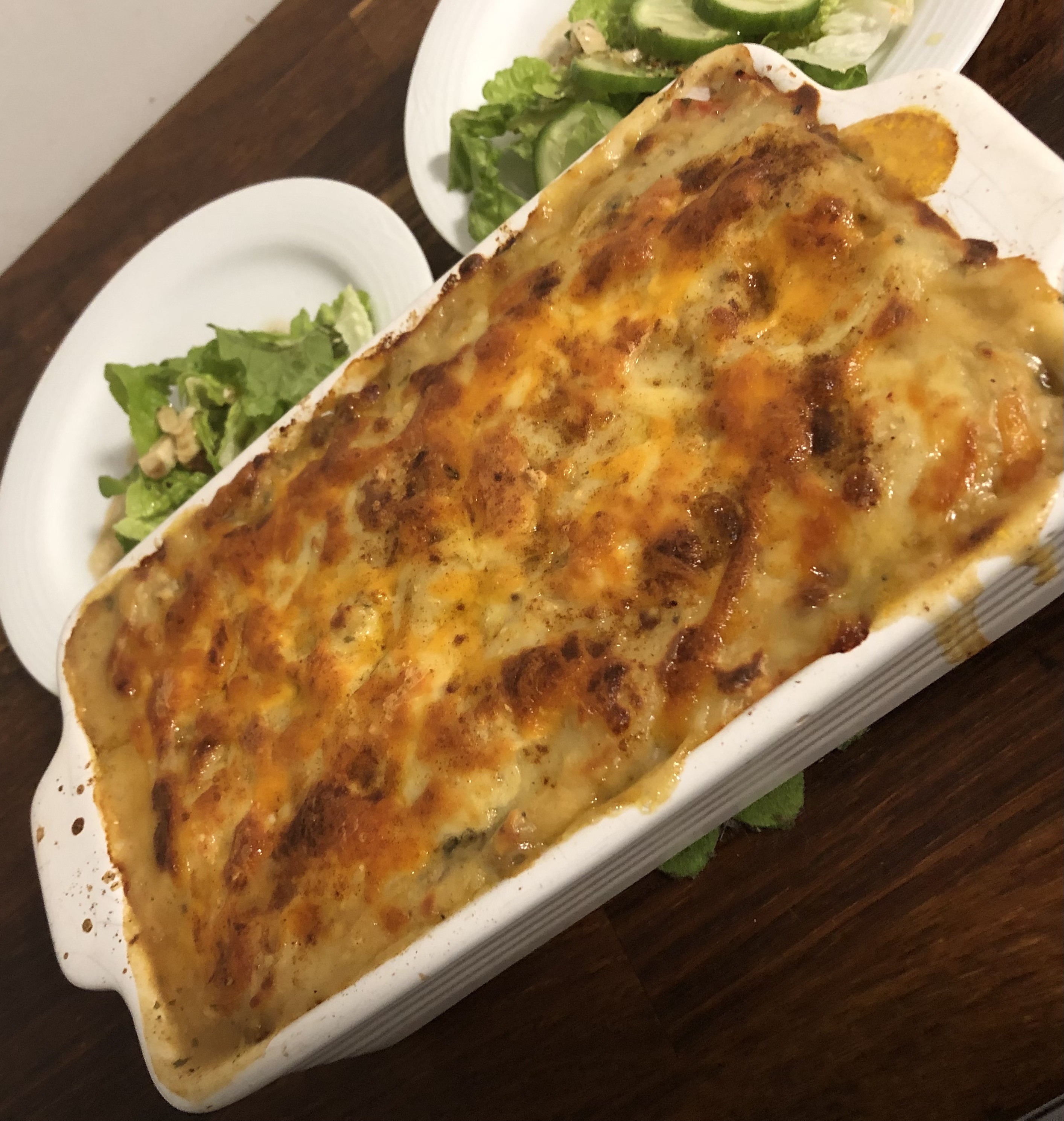 lasagna & salad