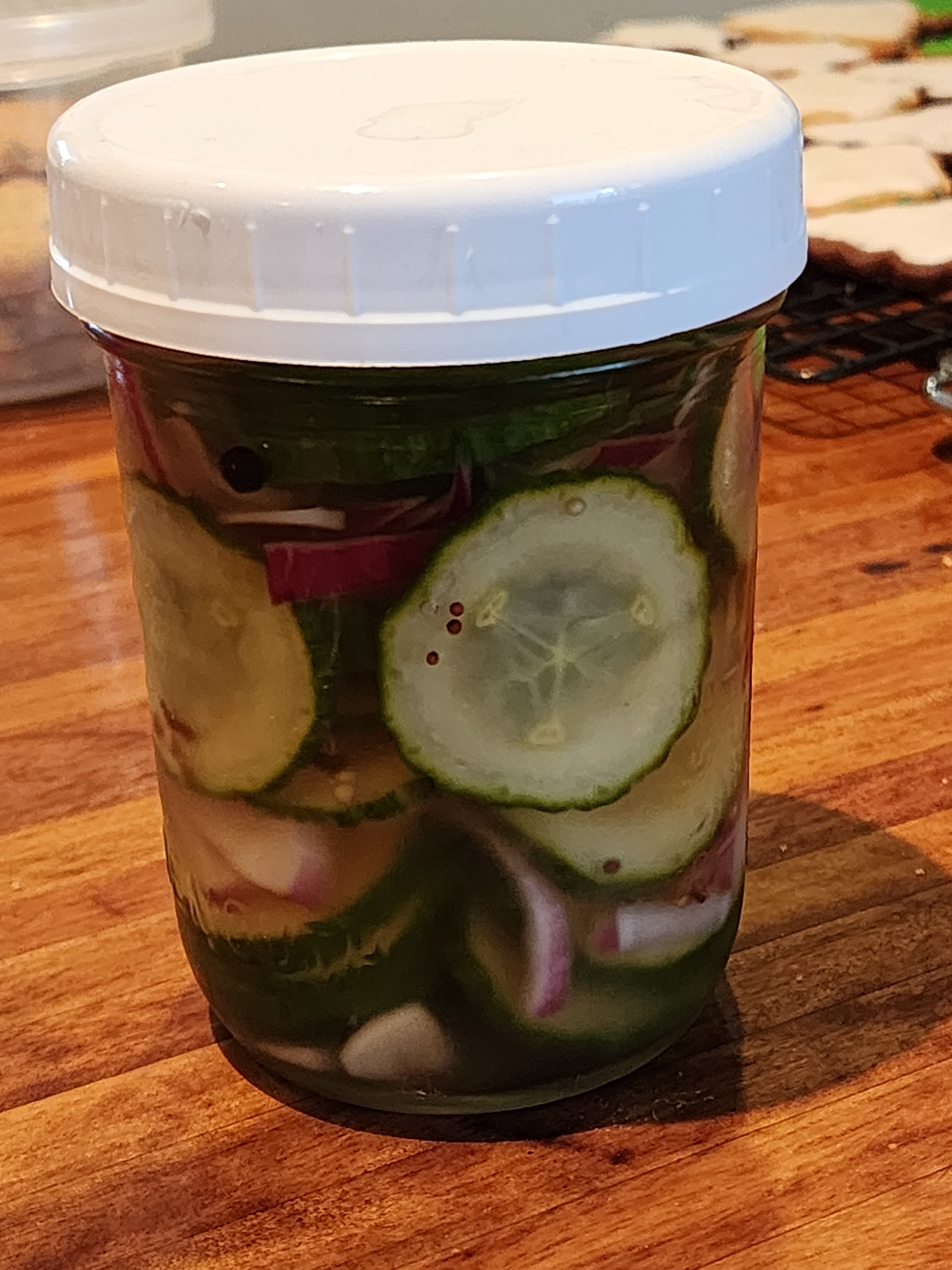 Jar of cucumber pickles