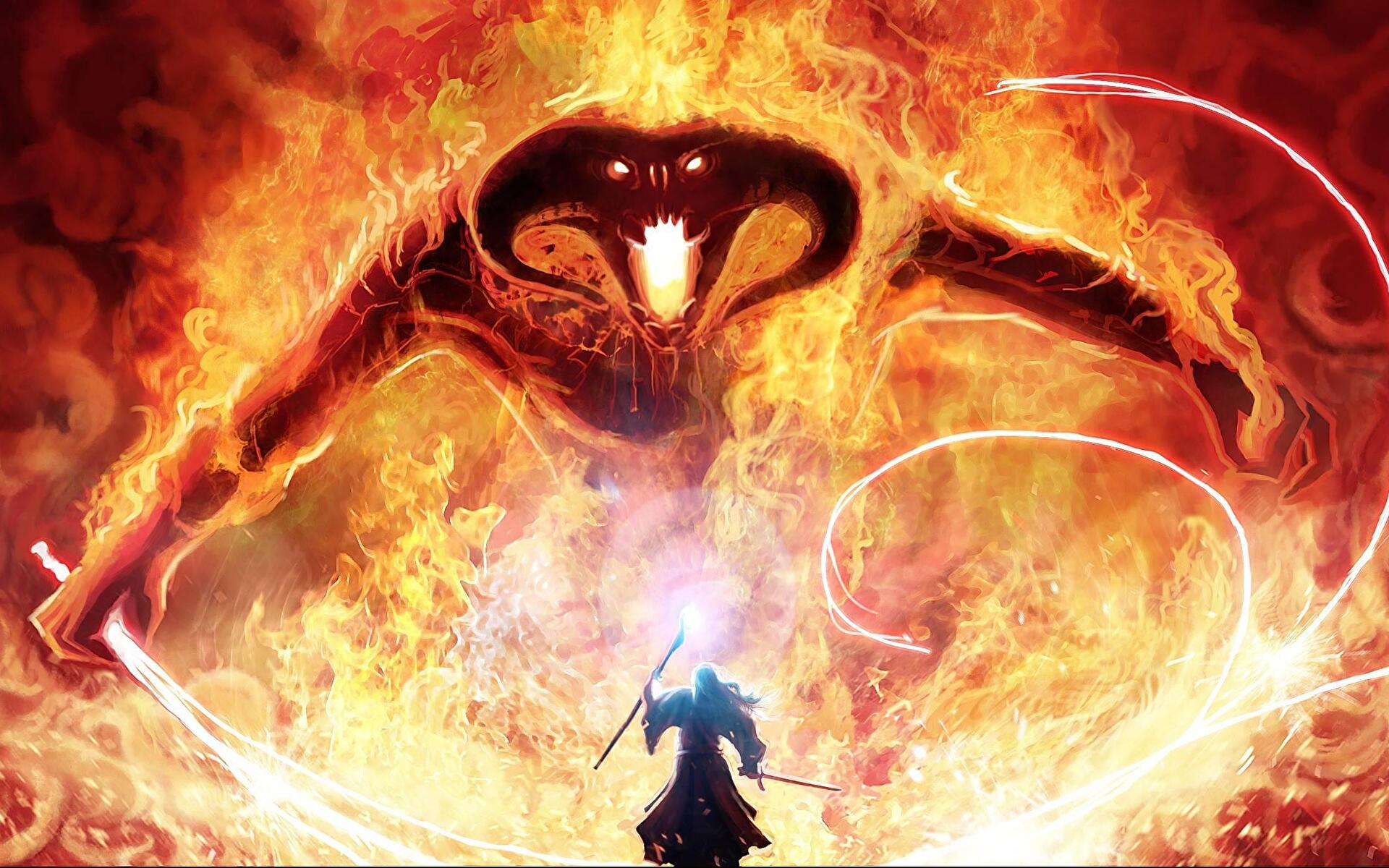 Gandalf and the Balrog on the Bridge of Khazad-dûm